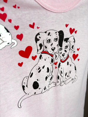 1970s Puppy Dog Heart Pink Tee T Shirt