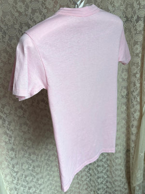 1970s Puppy Dog Heart Pink Tee T Shirt