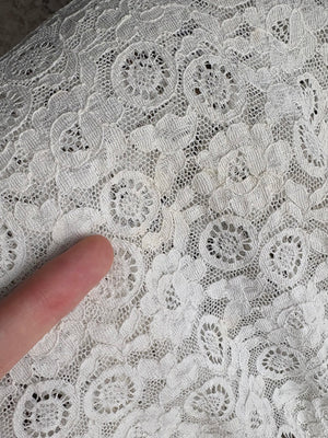 1930s Lace White Blouse Puff Sleeves