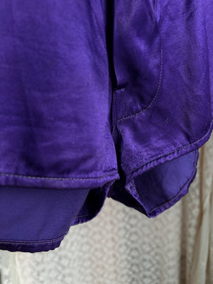 1940s Purple Rayon Satin Gym Shorts