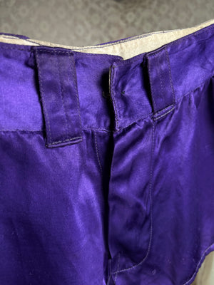 1940s Purple Rayon Satin Gym Shorts