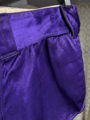 1940s Purple Rayon Satin Gym Shorts