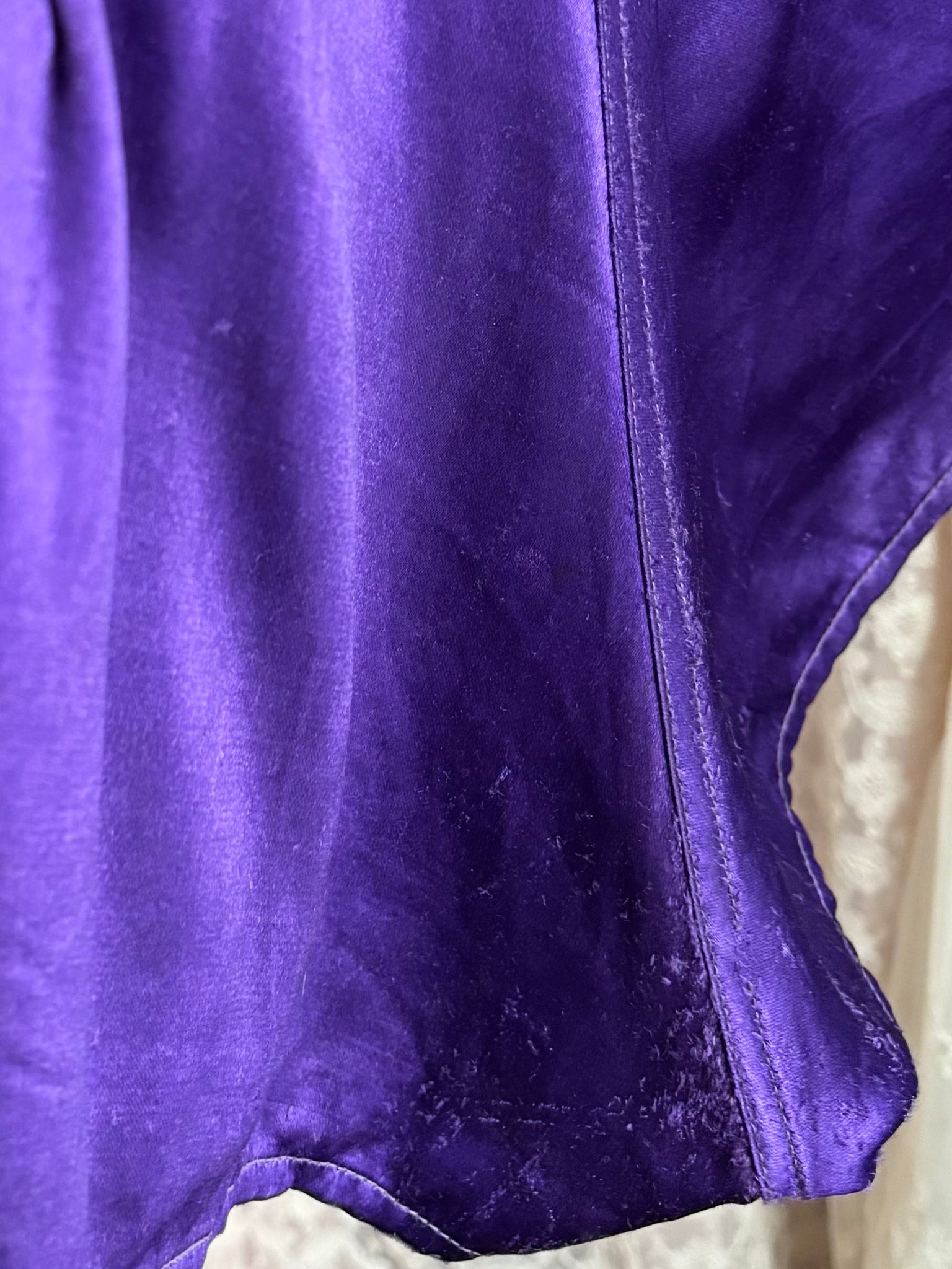 1940s Purple Rayon Satin Gym Shorts