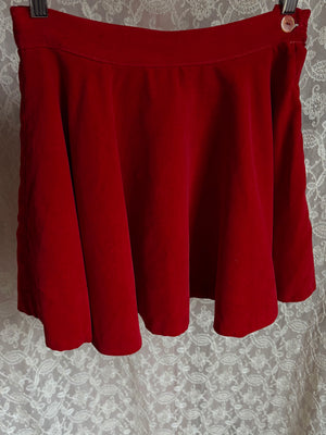 1950s Red Velvet Mini Skirt