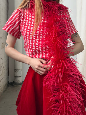 1950s Red Velvet Mini Skirt