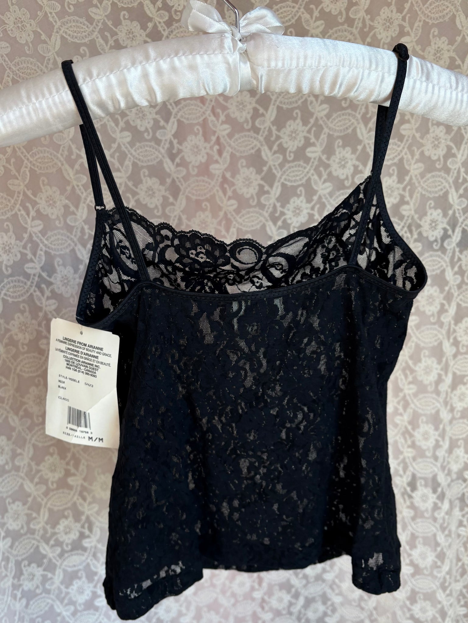 1990s Black Lace Deadstock Tank Top