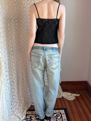 1990s Black Lace Deadstock Tank Top