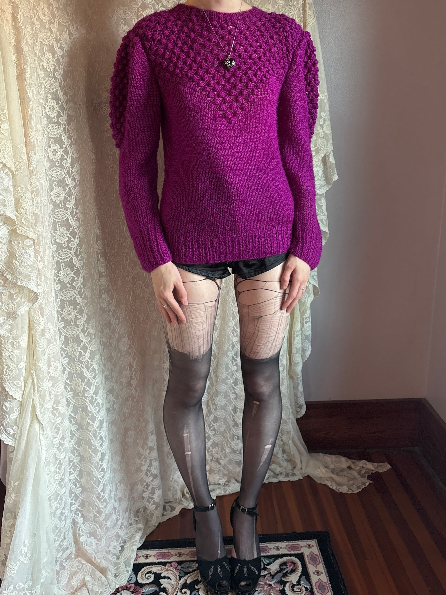 1980s Purple Knit Sweater