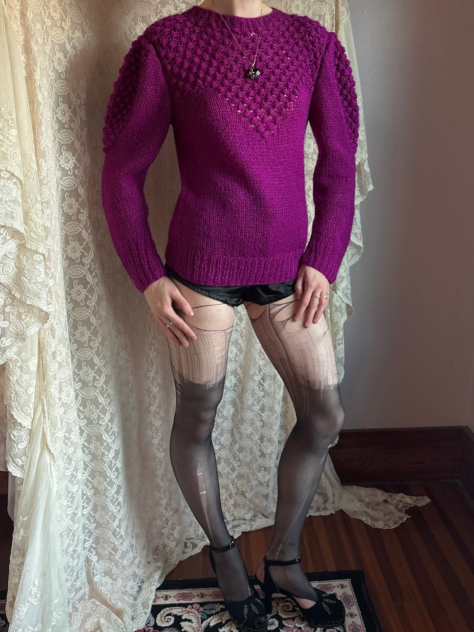 1980s Purple Knit Sweater