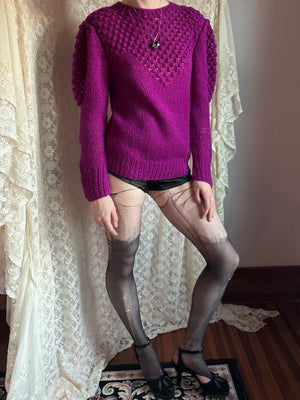 1980s Purple Knit Sweater