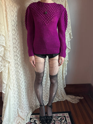 1980s Purple Knit Sweater