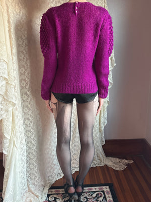 1980s Purple Knit Sweater