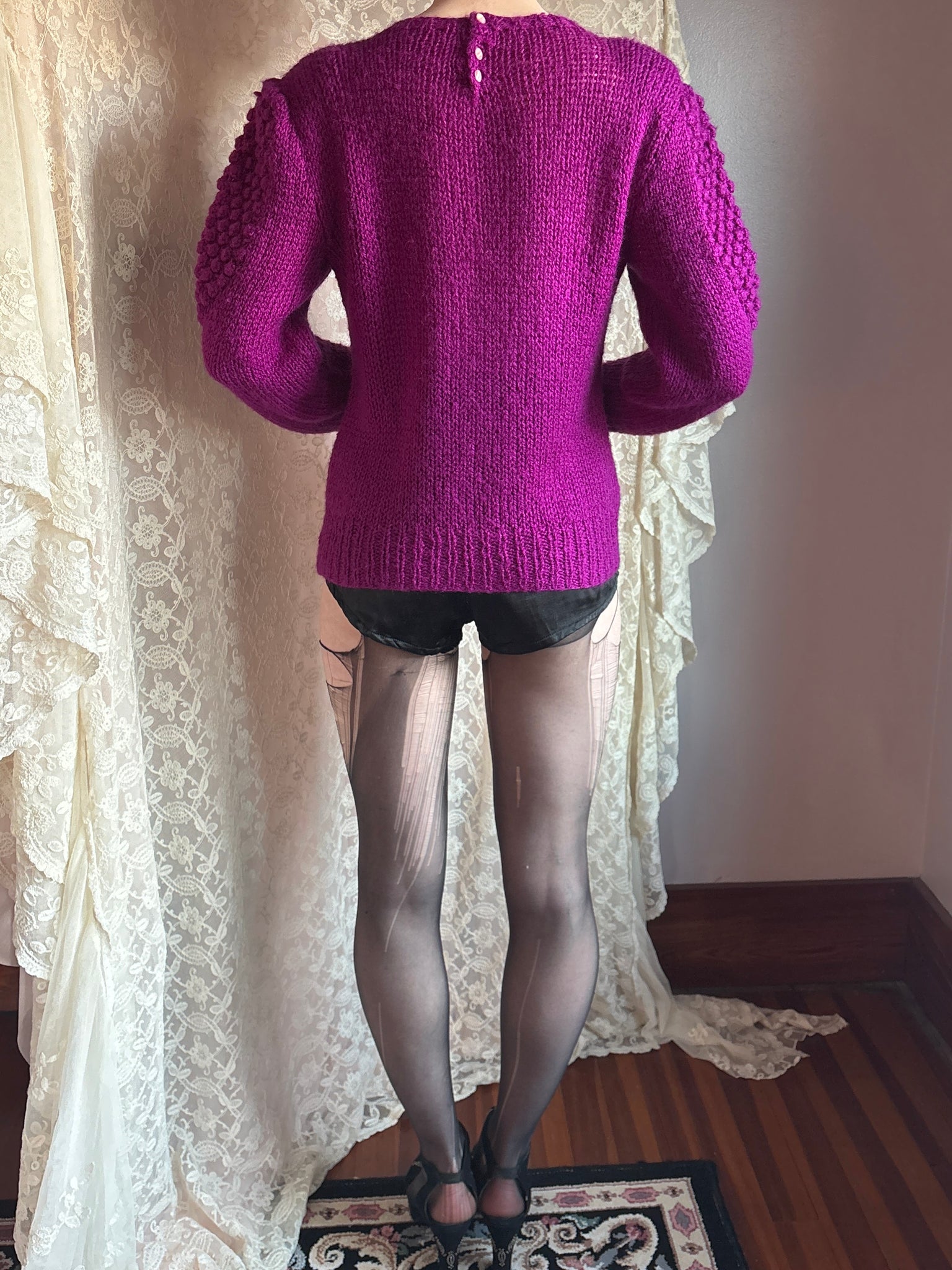 1980s Purple Knit Sweater