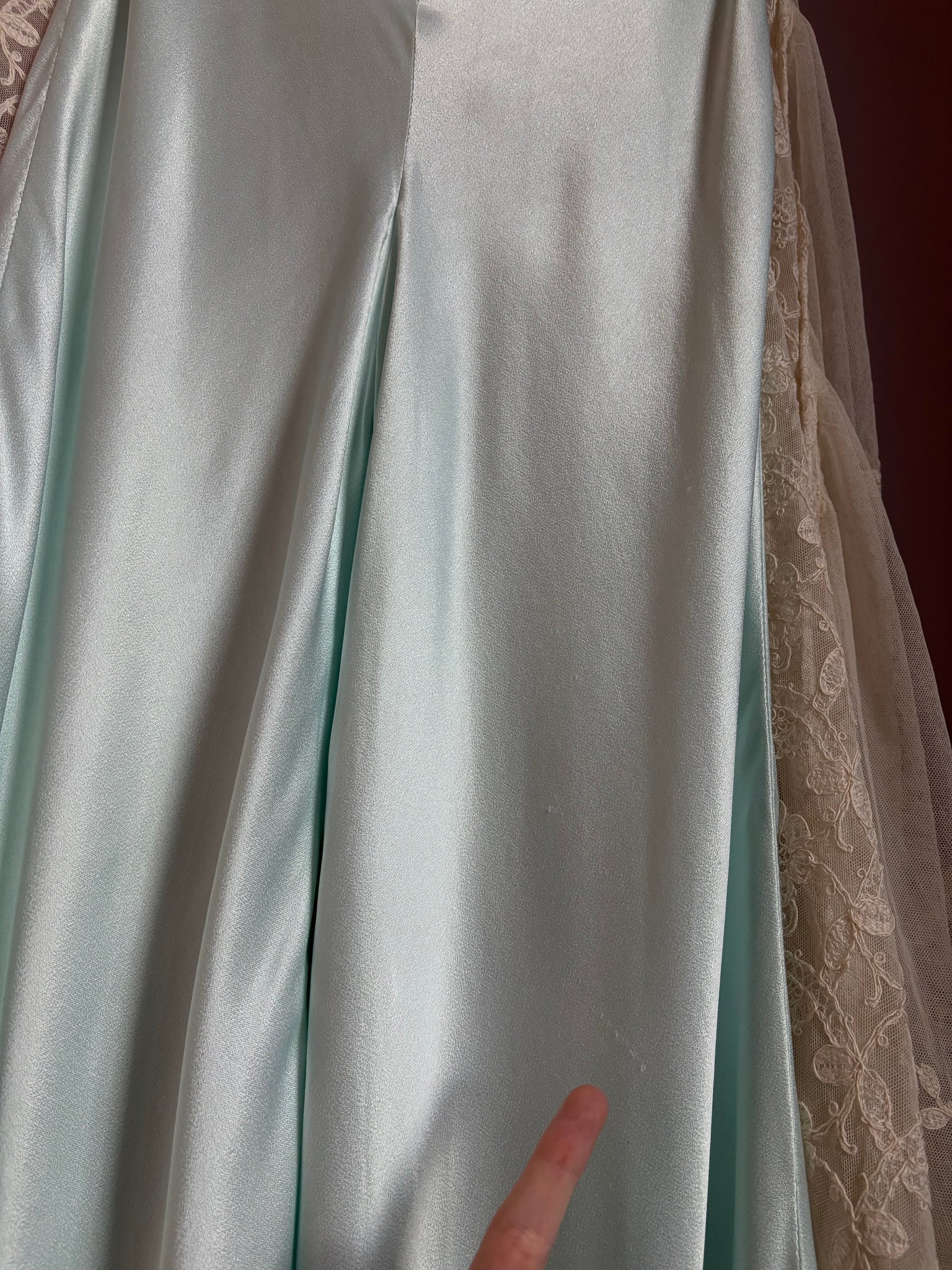 1970s Light Blue Satin Pants Wide Leg