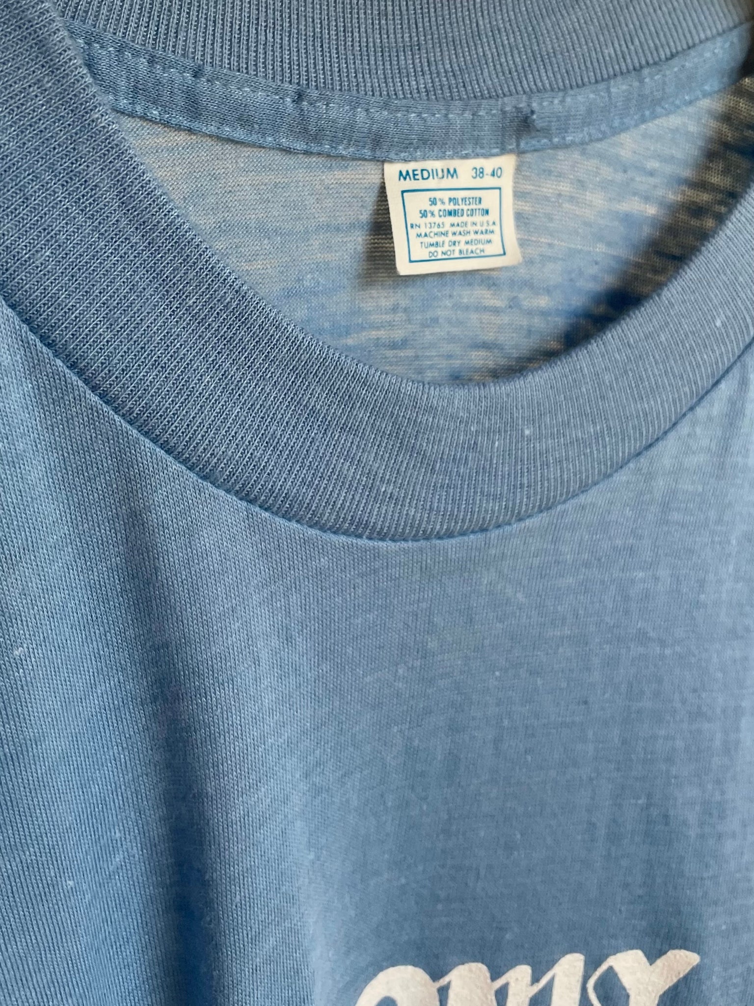 1970s I Only Sleep With The Best Novelty Light Blue Tee T Shirt
