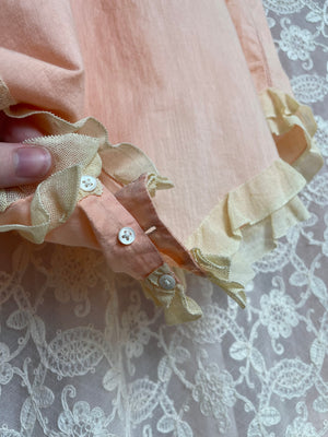 1930s Peach Ruffle Step In Monogram Cotton Teddy