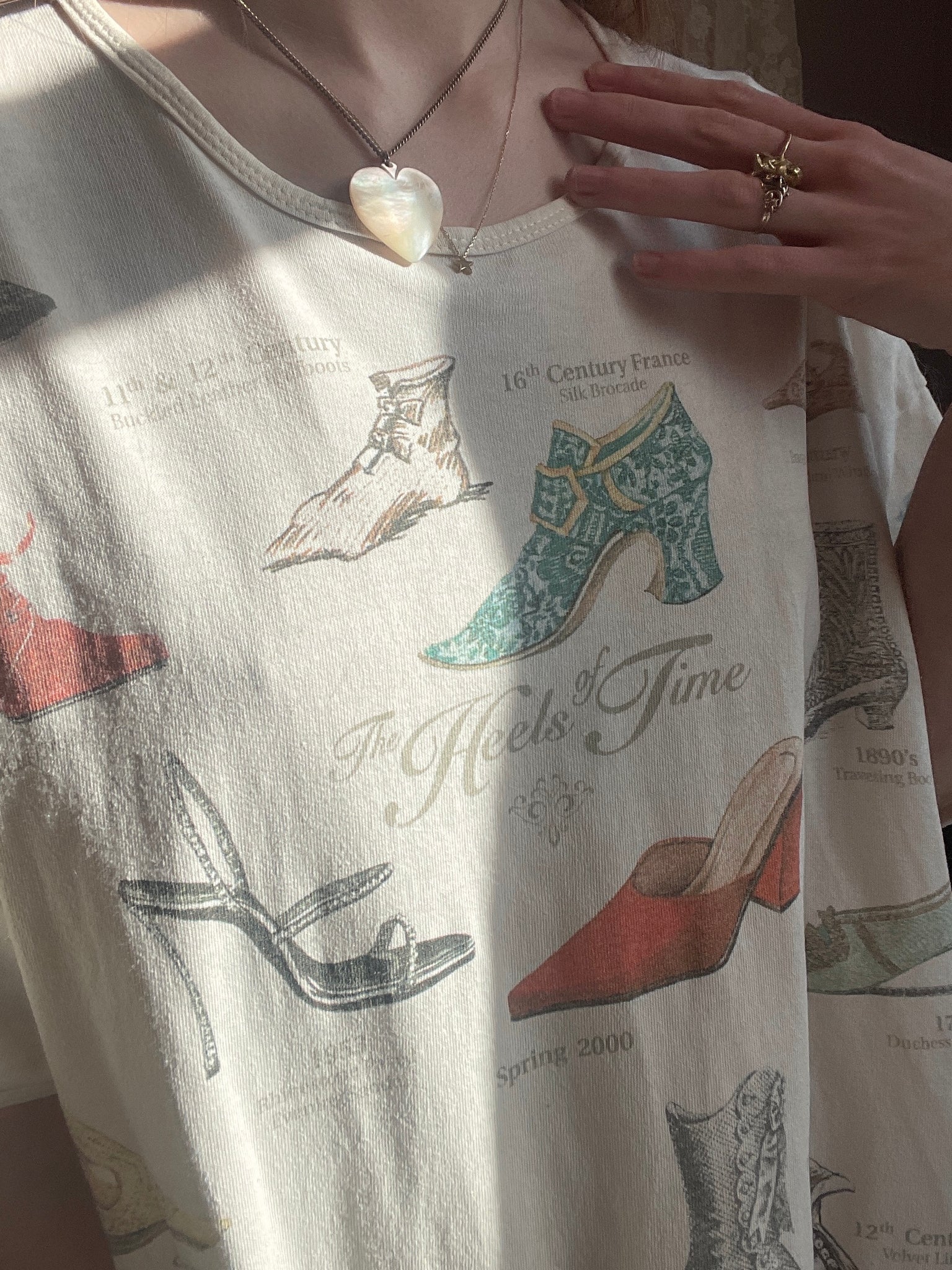 1990s Heels of Time Print Tee Shirt