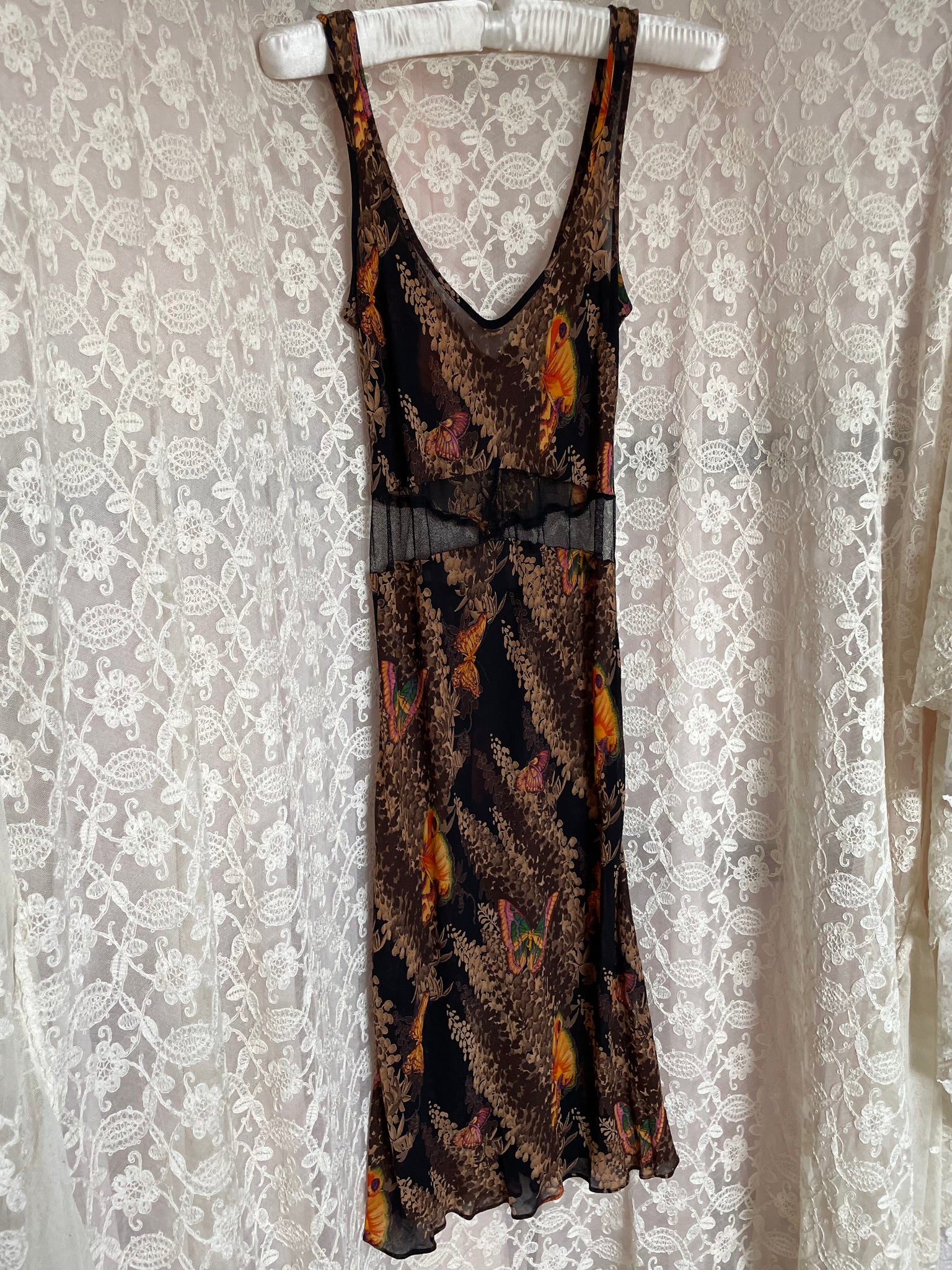 betsey johnson black butterfly dress 1990s 1997 Fall Winter Print Mini – Breath Of the Earth DONATEJUNE2026 A versatile wardrobe essential SELECT SIZE:XS black dress with rainbow