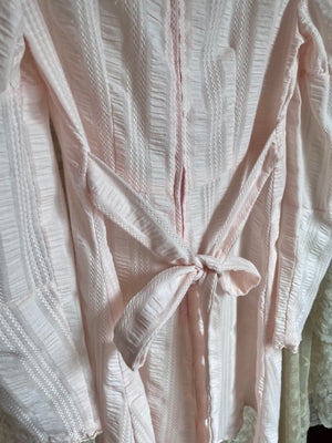 1970s Light Pink Puff Juliet Sleeve Mini Dress