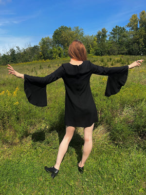1970s little black dress VINTAGE 1970s Black Cocktail Dress by Wendy. Little Black Dress, Slip Dress, Silver LUERX, Festival Dress, Party Dress. Vintage Gift