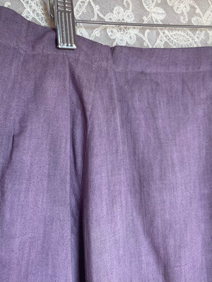 1900s Eyelet Cotton Skirt Petticoat Hand Dyed Purple