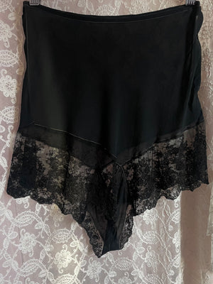 1930s Silk Chiffon Lace Tap Shorts Black