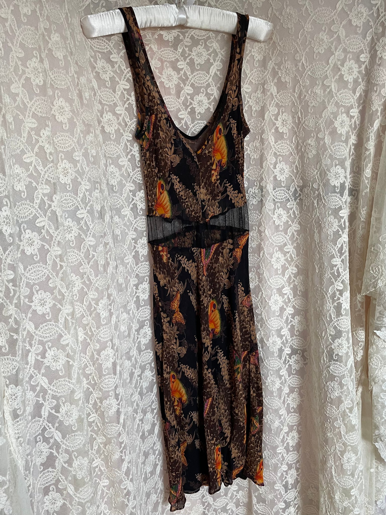 1990s Betsey Johnson 1997 Fall Winter Butterfly Print Mini Dress Black – Breath Of the Earth
