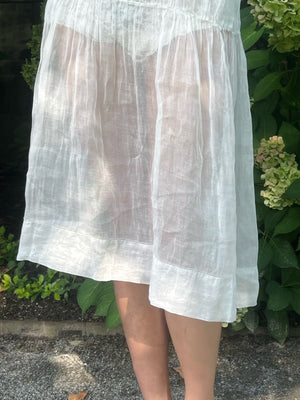 1910s White Sheer SIlk Organza Dress Collar