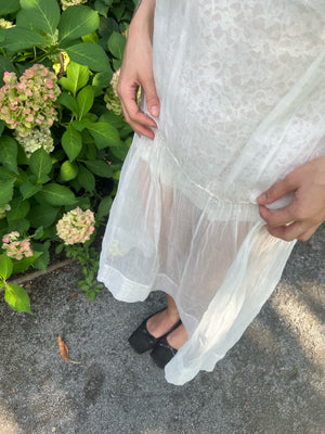 1910s White Sheer SIlk Organza Dress Collar