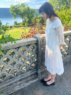 1910s White Sheer SIlk Organza Dress Collar