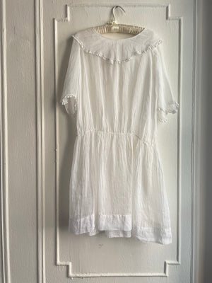 1910s White Sheer SIlk Organza Dress Collar