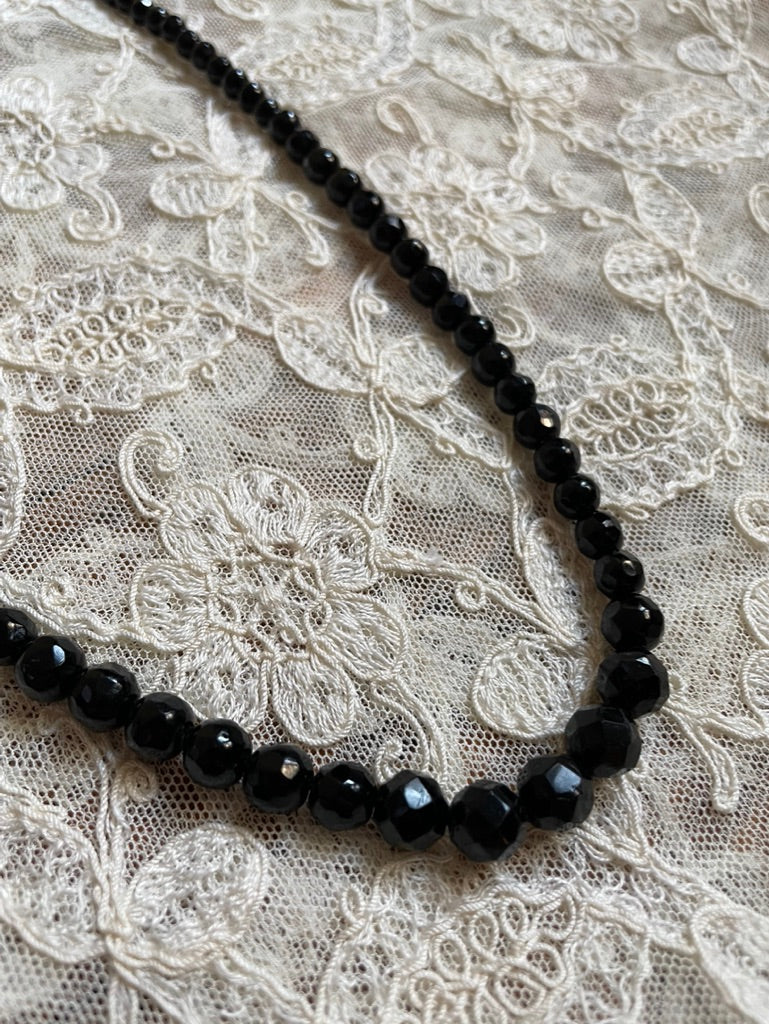 1950s Glass Black Necklace