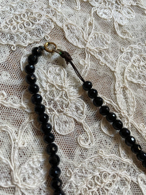 1950s Glass Black Necklace