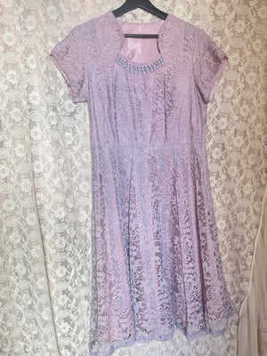 1950s Lilac Lace Dress