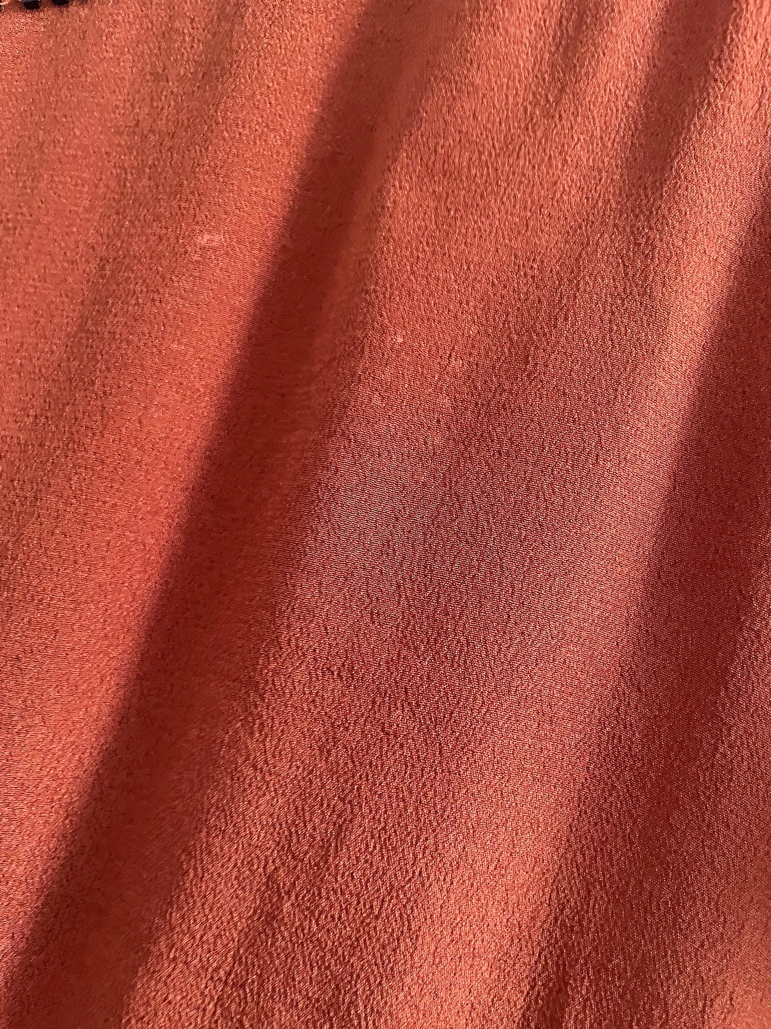 1910s Orange Silk Chiffon Beaded Blouse