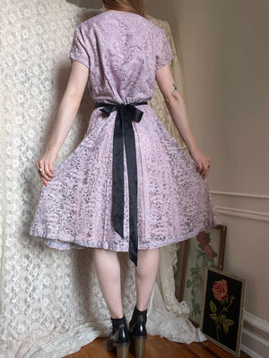 1950s Lilac Lace Dress