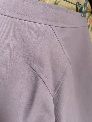 1970s Lilac Purple Straight Leg Pants Art Deco Stitching