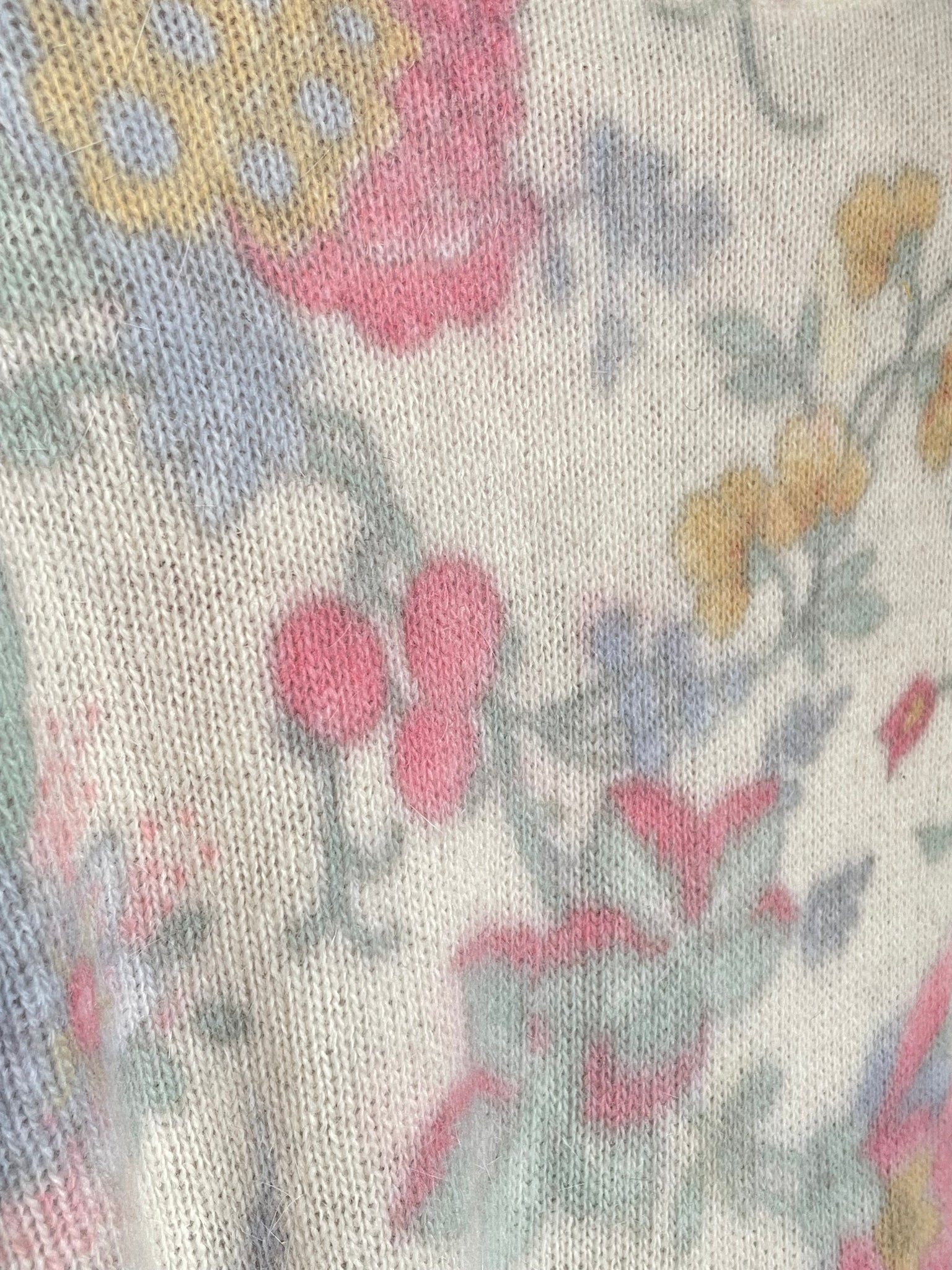 1990s Italian Headstock Floral Painterly Pastel Sweater