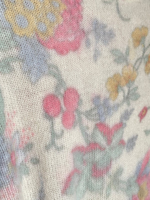 1990s Italian Deadstock Floral Painterly Pastel Sweater