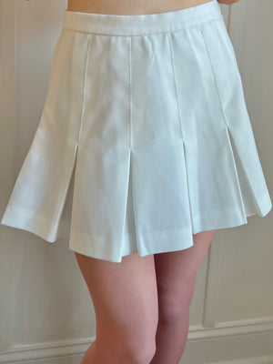 1970s White Tennis Pleated Mini Skirt