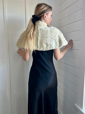 1950s White Rabbit Fur Holiday Cape