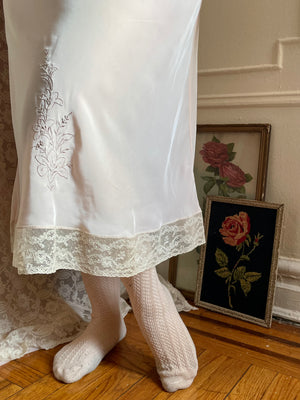 1950s Pale Blush Pink Rayon Slip Dress Lace Floral Embroidery – Breath Of the Earth 1950s Pale Blush Pink Rayon Slip Dress Lace Floral Embroidery – Breath Of the Earth
