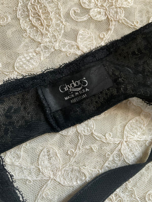1960s Black Lace Deadstock Garter Belt Breath Of the Earth 1960s Black Lace Deadstock Garter Belt Breath Of the Earth