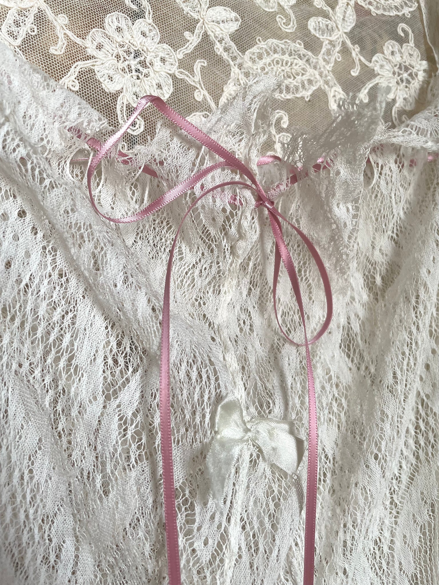 1900s Edwardian Corset Cover Sunflower Lace Bow Ribbon
