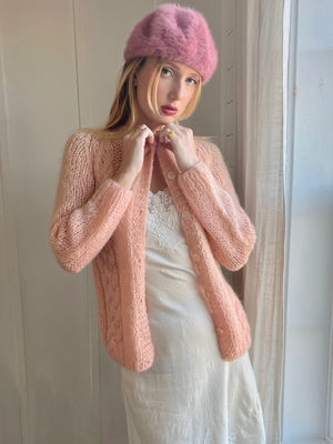 1960s Peach Pink Mohair Wool Button up Cardigan – Breath Of the Earth