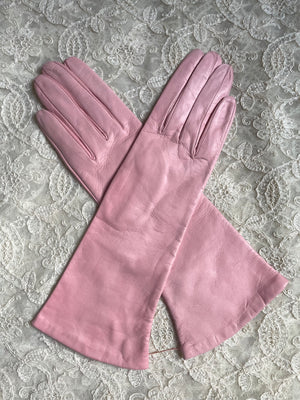 1990s Pink Leather Gloves