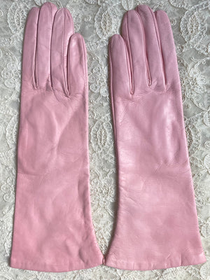 1990s Pink Leather Gloves