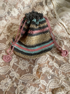 INSTANT PDF PATTERN 1950s Vintage Crochet Hat Bag Flirty Juliet Cap Purse  Cord Style Vintage Crochet